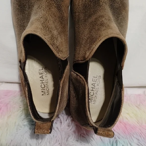 Michael Kors Brown Chukka Boots W Distressed Suede Finish Sz 8.5 - Picture 8 of 10